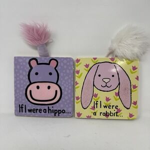JELLYCAT | Lot of 2 "If I were a" Touch & Feel Sensory Toddler Board Books Hippo